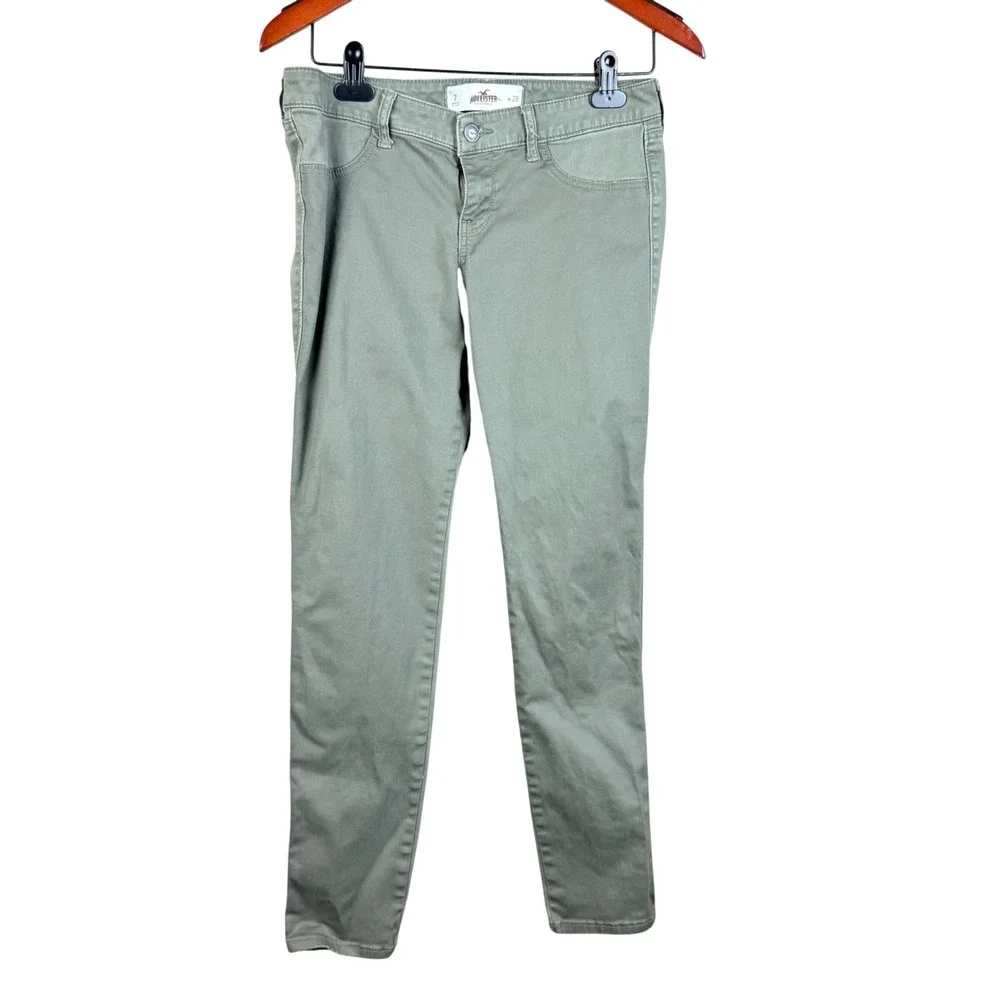 Hollister Kids Skinny‎ Pants Girls Size 7 Green Waist 28